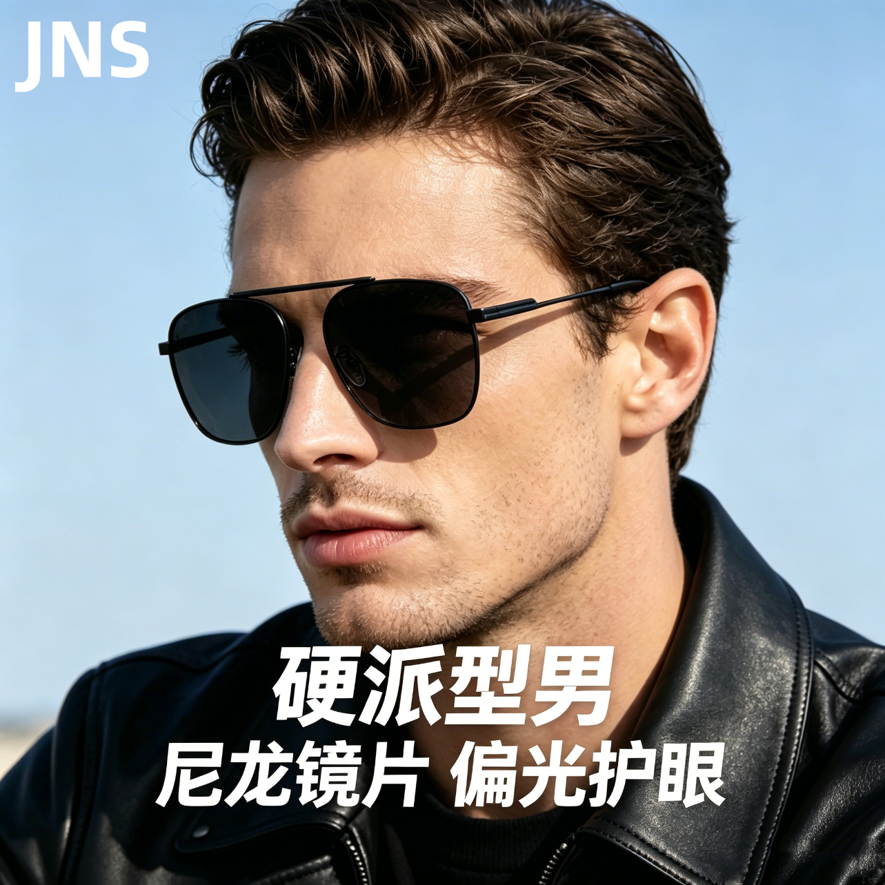 JNS偏光太阳镜开车驾驶司机专用钓鱼看票墨镜男款高清超轻太阳眼镜 银框灰片（偏光日用） 6710
