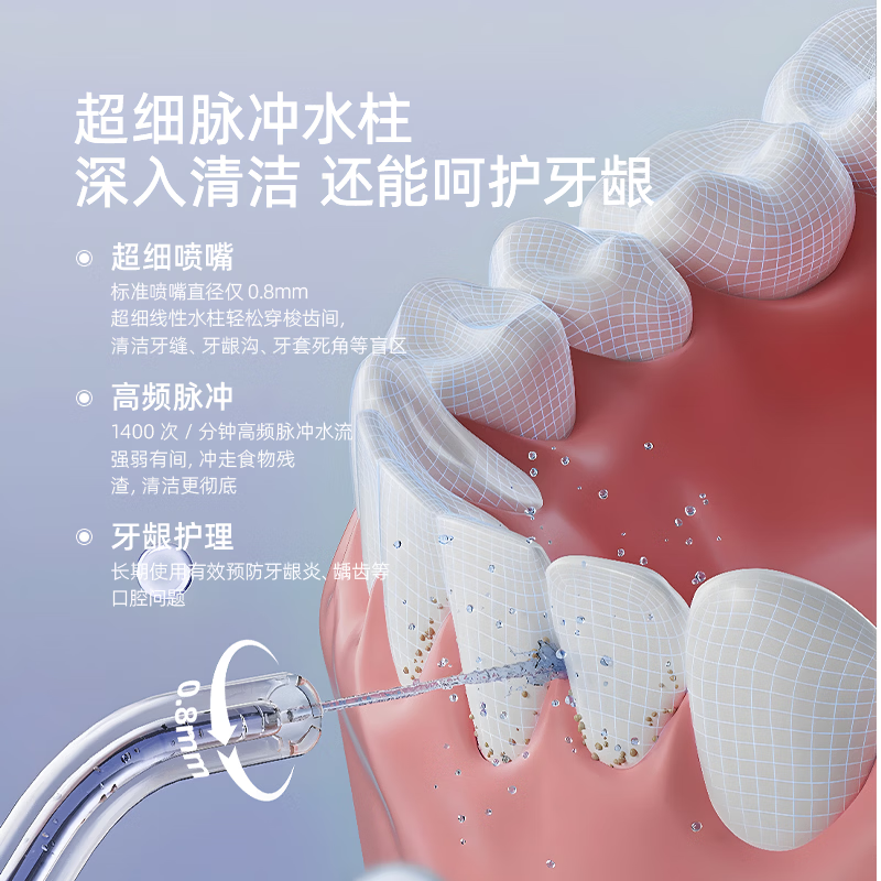 博皓(prooral)台式冲牙器家用牙齿洗牙器冲洗器电动洁牙器水牙线牙结石牙垢清洁器医用洗牙器家庭版 F361 象牙白