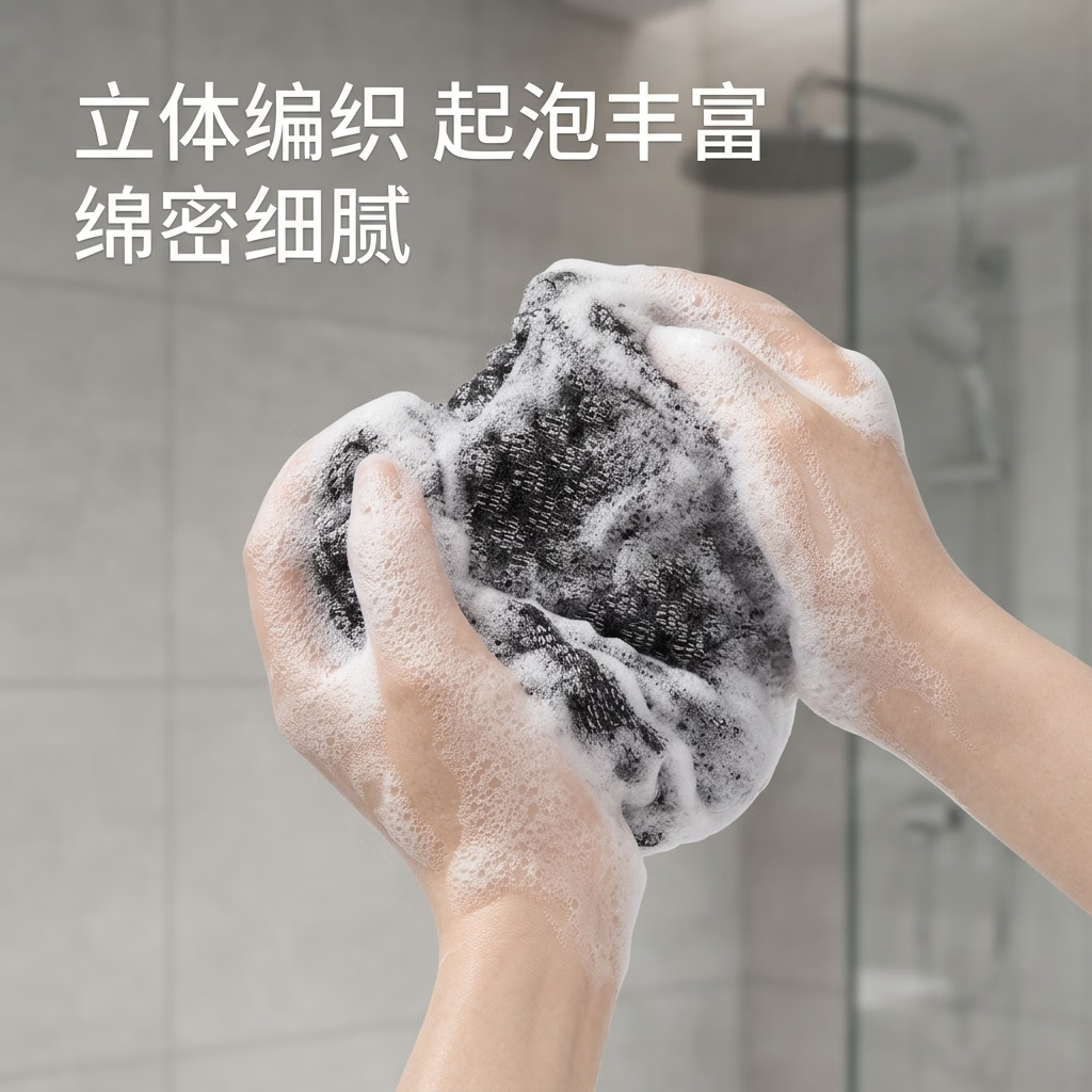 康贝洁洗澡拉背巾搓澡巾男士 搓澡神器搓背不求人 搓泥去角质女士搓背巾 家庭组合装【黑色+粉色】