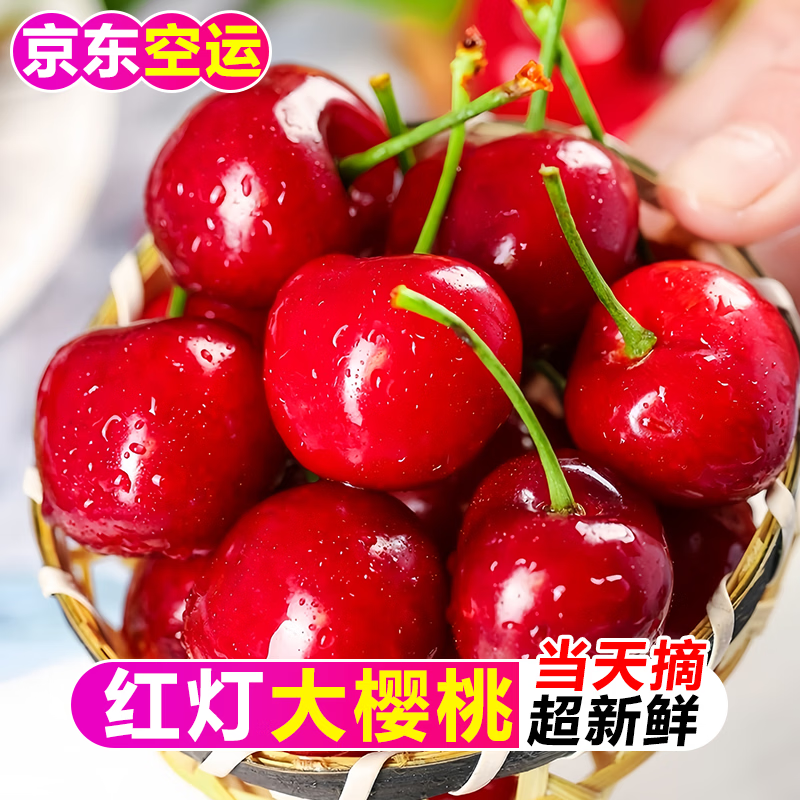 甘肃天水大樱桃新鲜水果3/5斤国产车厘子4j现摘孕妇套袋红灯樱桃 5斤(净重) 套袋 28-30mm 大果