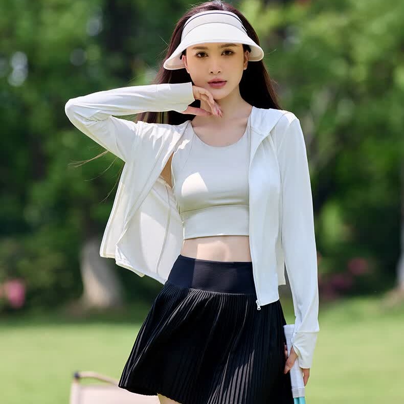 美奈貂冰丝防晒衣女夏季新款修身长袖衫轻薄款百搭防晒服大码连帽外套 粉色 XL (适合120-140斤)