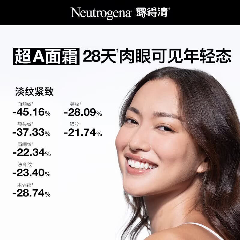 露得清A醇面霜抗皱早C晚A晚霜30ml淡化细纹护肤紧致生日礼物送女友 [品牌旗舰]超A醇面霜*1