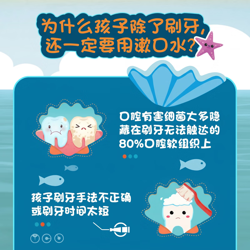 高露洁儿童漱口水250ml 6到12岁缤纷鲜果味无酒精清新便携组合 【90%选择】儿童漱口水250ml*3