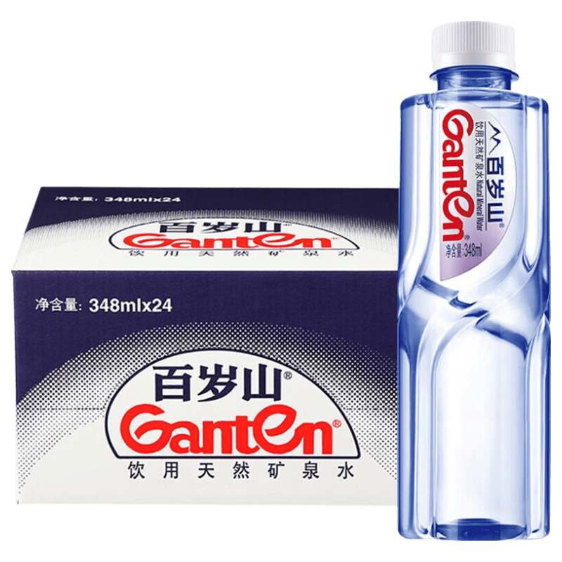 百岁山 景田 饮用天然矿泉水 会议办公家庭小瓶水348ml [夏季企业购]  百岁山348ml*24瓶*1箱(新日期）