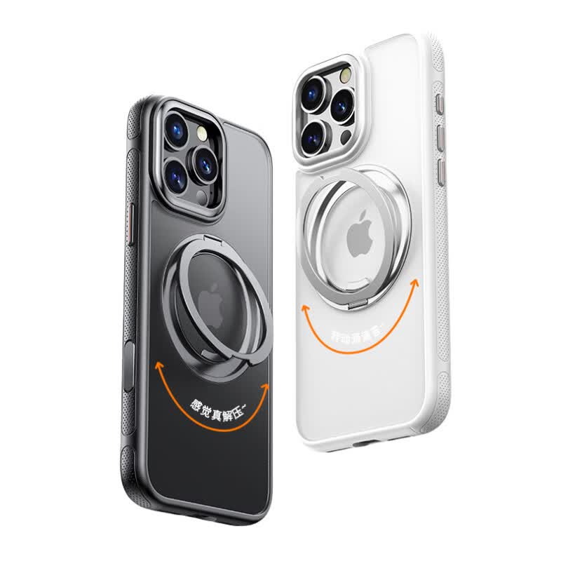 TTQstudio商务高端首选适用苹果17手机壳支点360旋转支架iPhone16promax磁吸保护套支架散热手机壳 星宇橙 iPhone Air