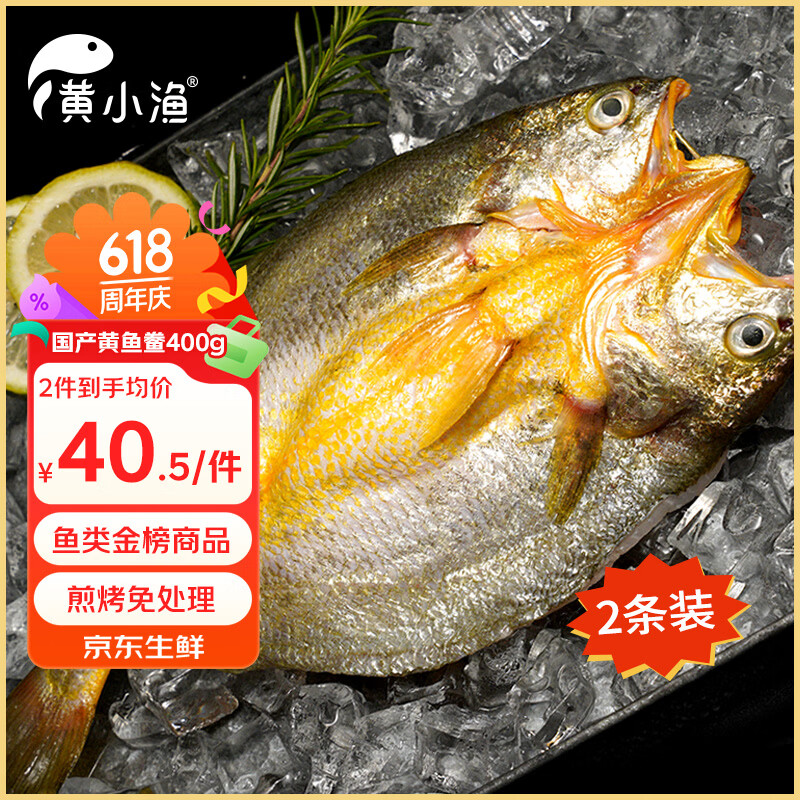 黄小渔宁德黄鱼鲞400g/2条 三去大黄鱼黄花鱼生鲜 海鲜水产烤鱼烧烤食材