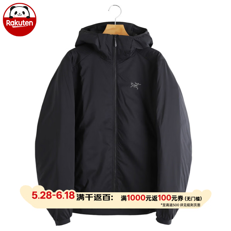 始祖鸟（ARC'TERYX）女款运动夹克保暖连帽衫Atom系列 X000009452 日本直邮 黑色 M