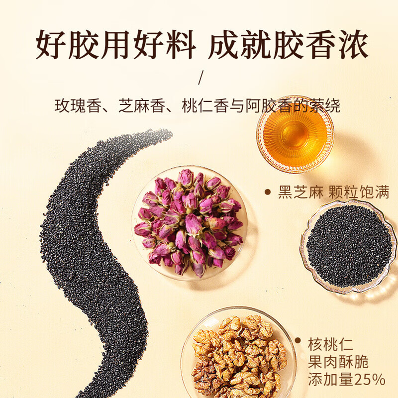 同仁堂(TRT)阿胶糕 即食补品15%阿胶添加量送父母长辈女友阿胶礼盒 阿胶15%含量玫瑰味 180g*1盒