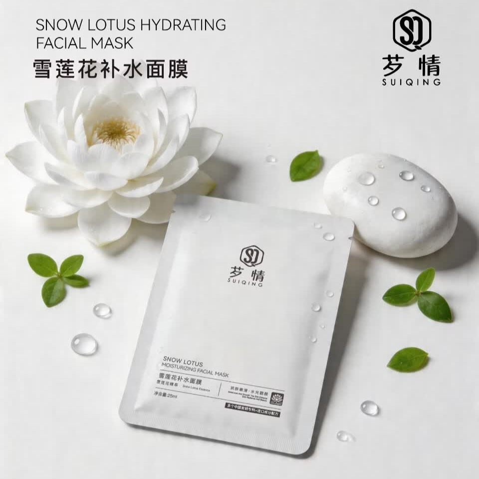 芕情雪莲花补水面膜礼物护肤品化妆品礼盒 面膜3盒15片