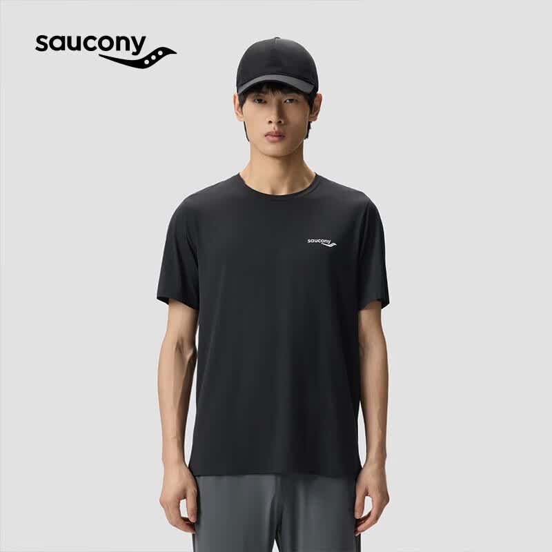 SAUCONY索康尼新品男子26春夏新品都市生活轻量速干短袖T恤 正黑色 XL