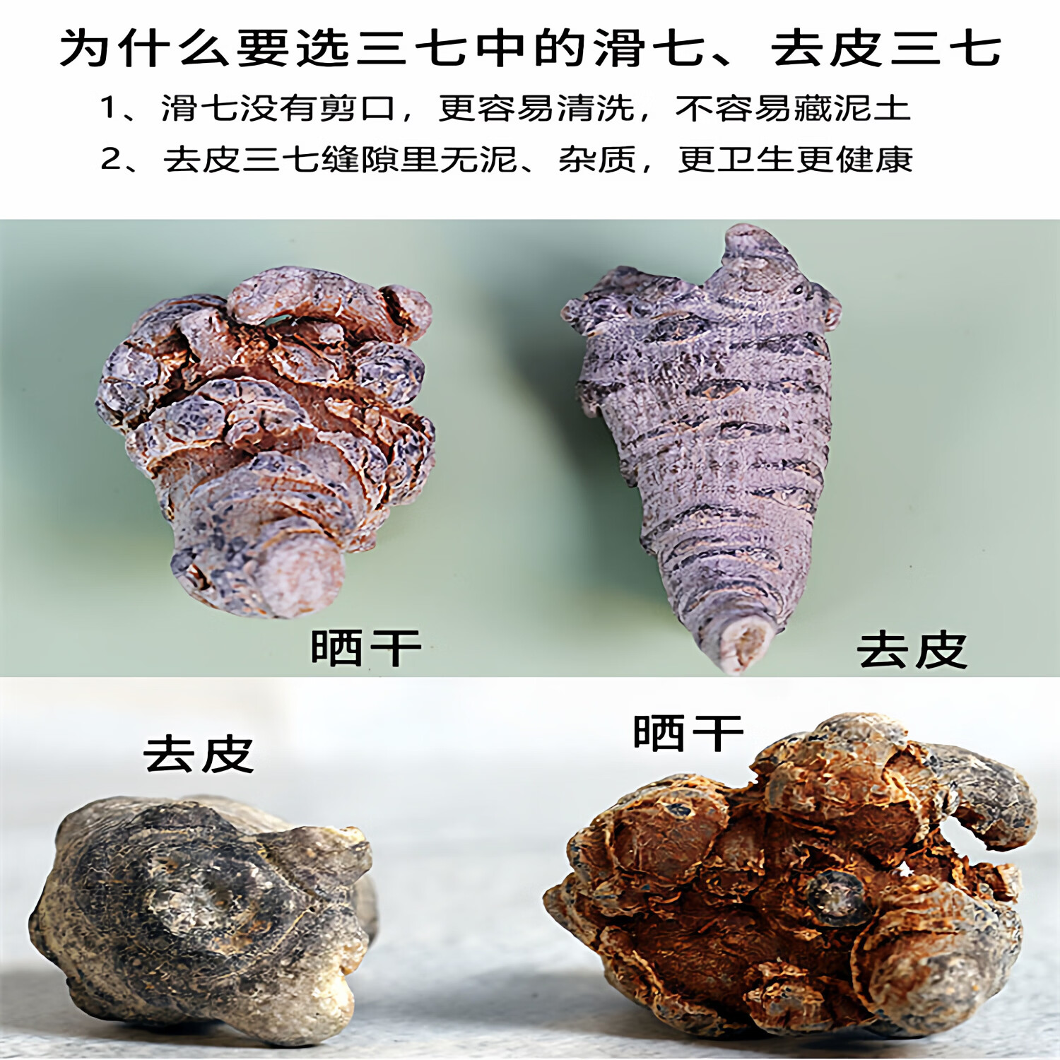 妙七官方【去皮三七】15头20头30头40头洁净三七正品云南文山产发地货 【三七小助理推荐】 250g*2瓶 【20头】足干去皮无剪口