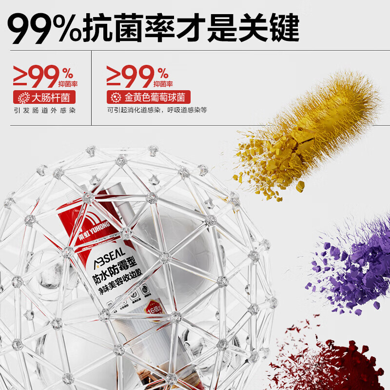 雨虹防水玻璃胶密封胶美容胶厨卫防霉防水胶收边胶水槽洗手台马桶环保封边 25倍时效0级防霉-透明