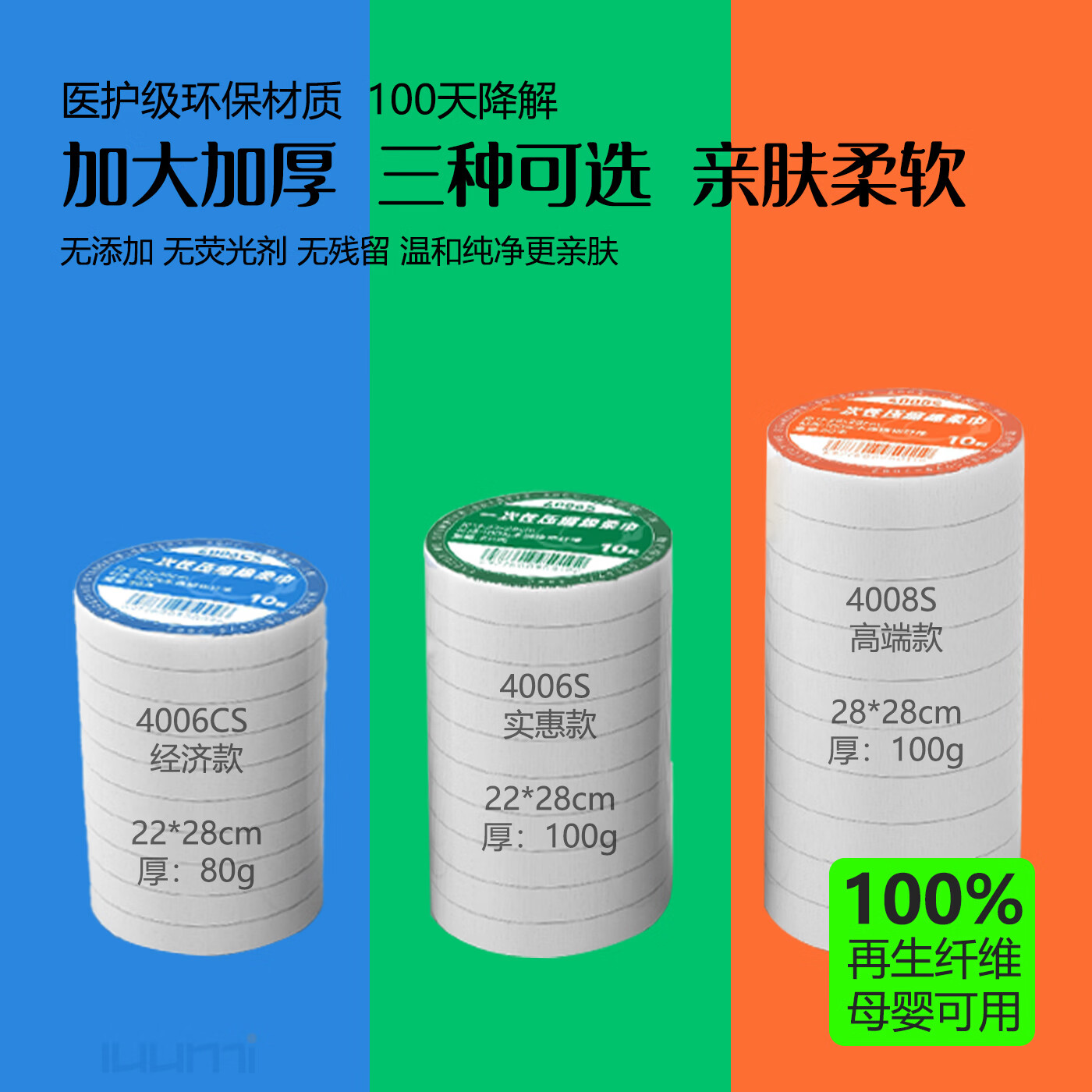 一次性压缩毛巾便携加大加厚无添加可降解医护级环保洗脸巾批发装 【4008S高端款】-28*28cm-100g 5箱2000条