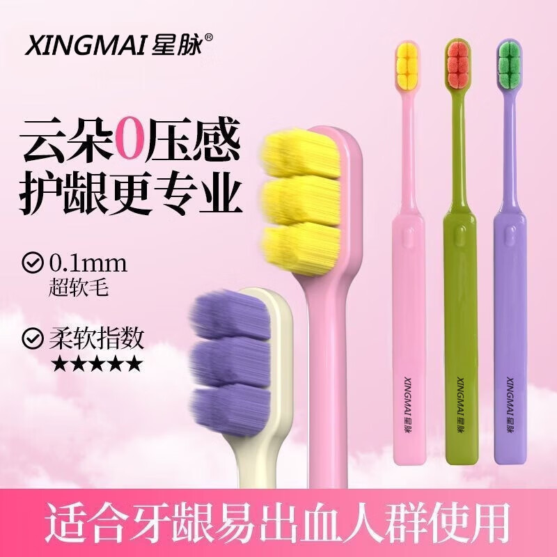 【工厂直发】万毛牙刷成人软毛超细超软牙刷护龈家用清洁高档情侣 软毛 6支 到手6支装