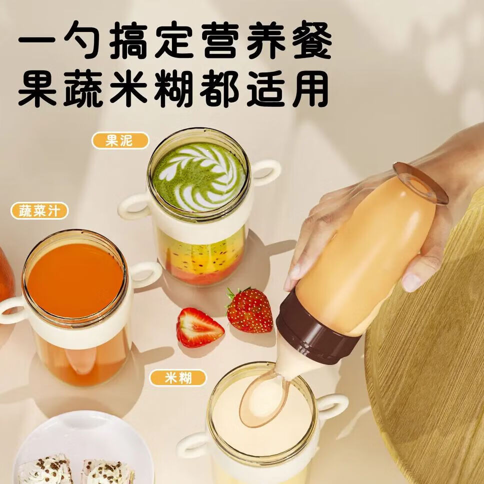 【甄选直发】儿童餐具新生儿宝宝喂水喂奶勺挤压式防摔防呛便携米 婴儿瓶勺-纳米银-1把