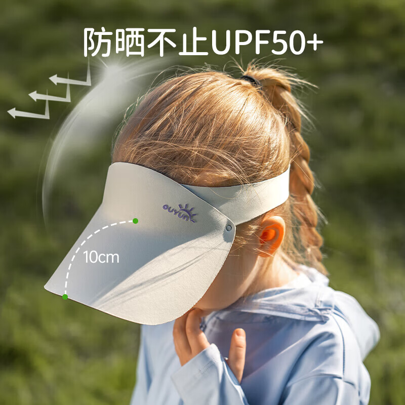 欧孕(OUYUN)儿童防晒帽户外宝宝婴儿遮阳帽男童女童无痕鸭舌帽太阳帽夏季 仙萝紫【轻盈无感 5A抗菌】 1-16岁大拉伸范围:40cm-60cm