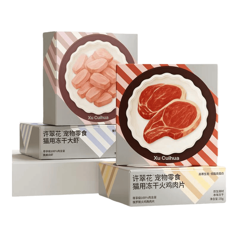 许翠花猫零食冻干尊享级原切原料大虾火鸡肉片兔肉全球风味冻干 法国伊拉兔里脊35g