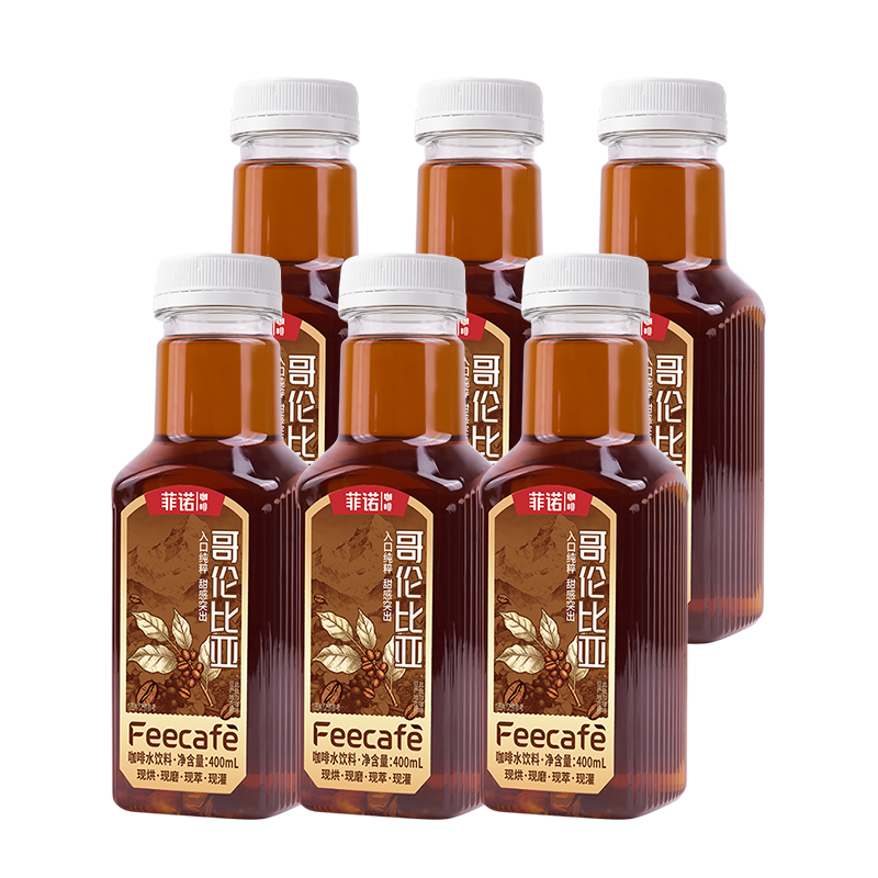 菲诺咖啡水饮料 0糖0脂0卡 轻负担 单一产地 哥伦比亚即饮 400ml*15瓶