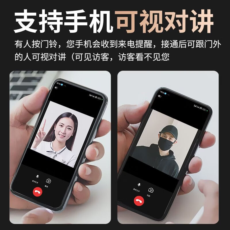 佳博盾智能猫眼摄像头监控防盗门无线电子可视猫眼带屏幕可视门铃带显示幕手机远程入户门门镜录像免打孔 【常规猫头款-银灰色】400万高清镜头 配32G内存