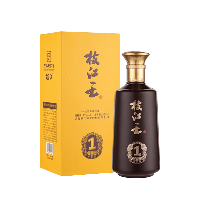 枝江王真年份1 纯粮浓香柔雅绵柔白酒 湖北名酒中华老字号 42%vol 500mL 2瓶 枝江王十五年+真年份1