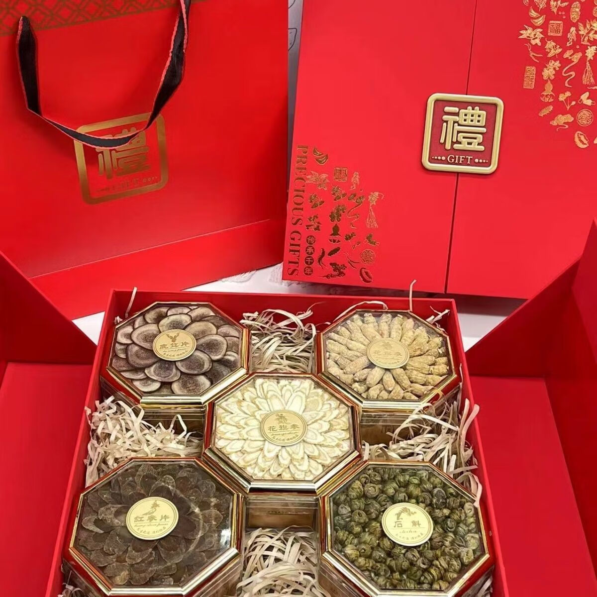 内廷上用【官方店旗舰】北京同仁堂送长辈洋参滋补养营养品高档礼盒家长客户领导父母高端见面礼 西洋参粒+红参+鹿茸+石斛+西洋参