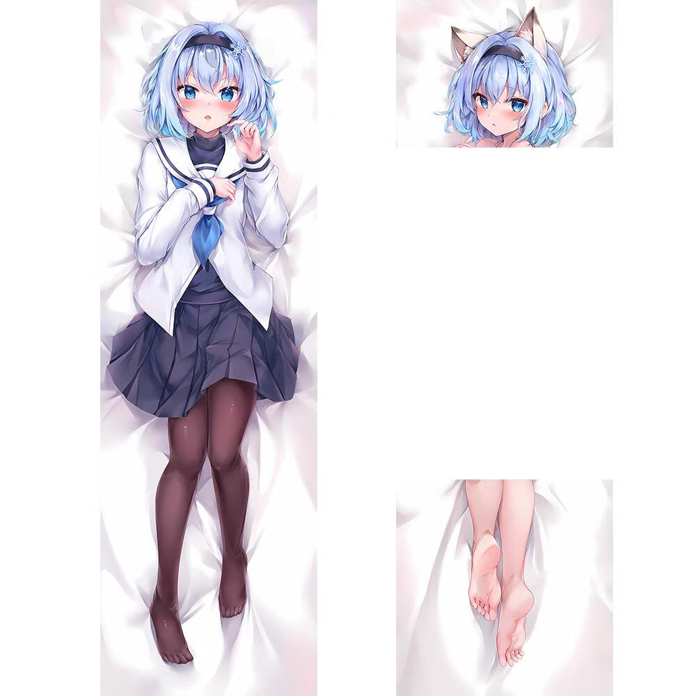 精品龙王的工作空银子猫耳游戏动漫二次周边等身抱枕可定制长条枕 空