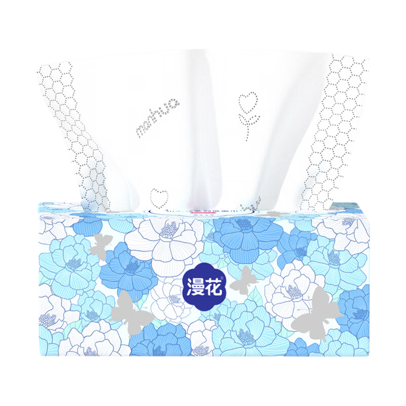 漫花山茶花大包400张纸巾抽纸实惠装餐巾纸卫生纸家庭装面巾纸 山茶花抽纸 5层 400张*6包