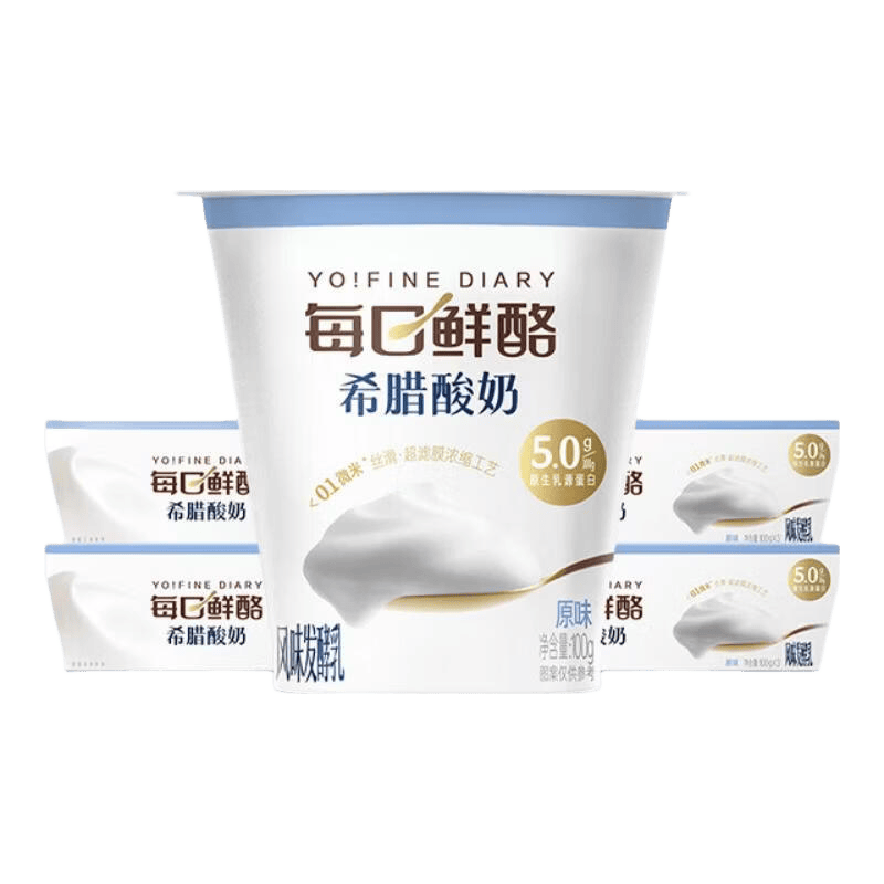 蒙牛（MENGNIU）每日鲜酪低温酸奶生鲜风味发酵乳 希腊酸奶原味100g*6杯＋蓝莓味100g*6杯