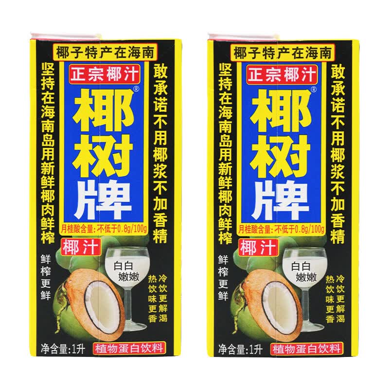 椰树【3月产】海南椰树牌椰汁 1L*12盒 正宗椰汁植物蛋白饮料家庭聚会 【半箱6盒】