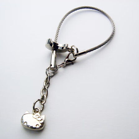 醉米招财猫不锈钢丝钥匙扣创意女款简约新颖网红精致汽车钥匙挂饰挂件