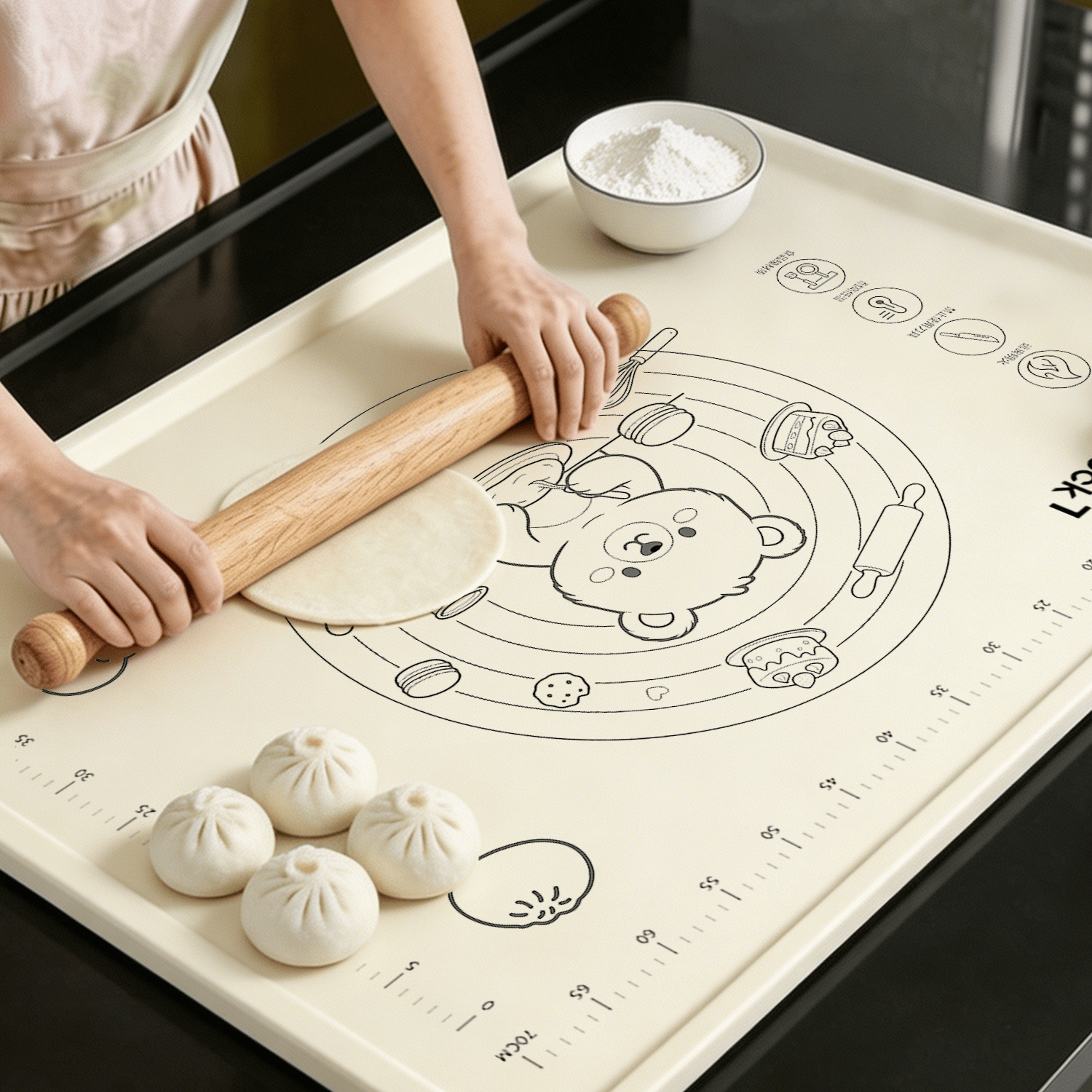 LOCK&LOCK揉面垫食品级硅胶加厚加大防滑家用烘焙套装和面板擀面案板  巨无霸【可当宝宝辅食桌面】80*60 【食品级接触硅胶】