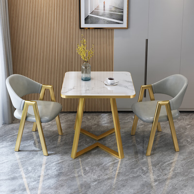 2轻奢商务谈判休闲小圆桌休闲接待会客洽谈桌椅组合店铺谈判办公休 浅