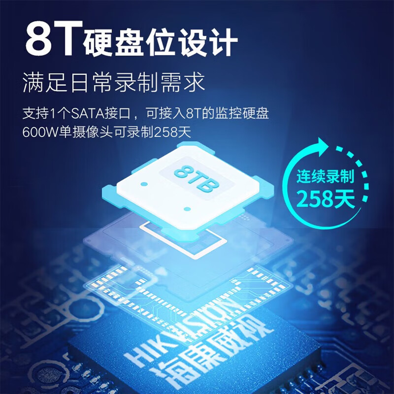 海康威视网络硬盘录像机Q系列高清主机NVR手机远程监控 【8路双盘位】HK-NVR-Q208 官方标配不带硬盘