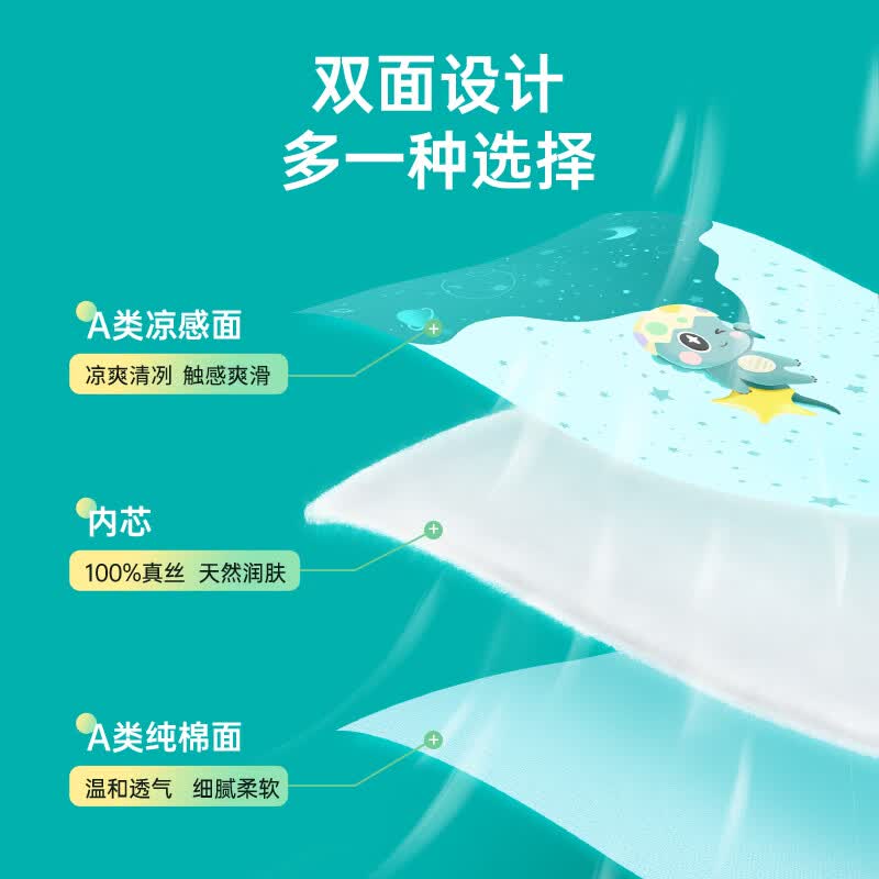 碧荷（P.Health）婴儿蚕丝夏凉被宝宝凉感被子薄儿童春夏空调被新生夏季真丝被 真丝夏凉被【100*120cm】