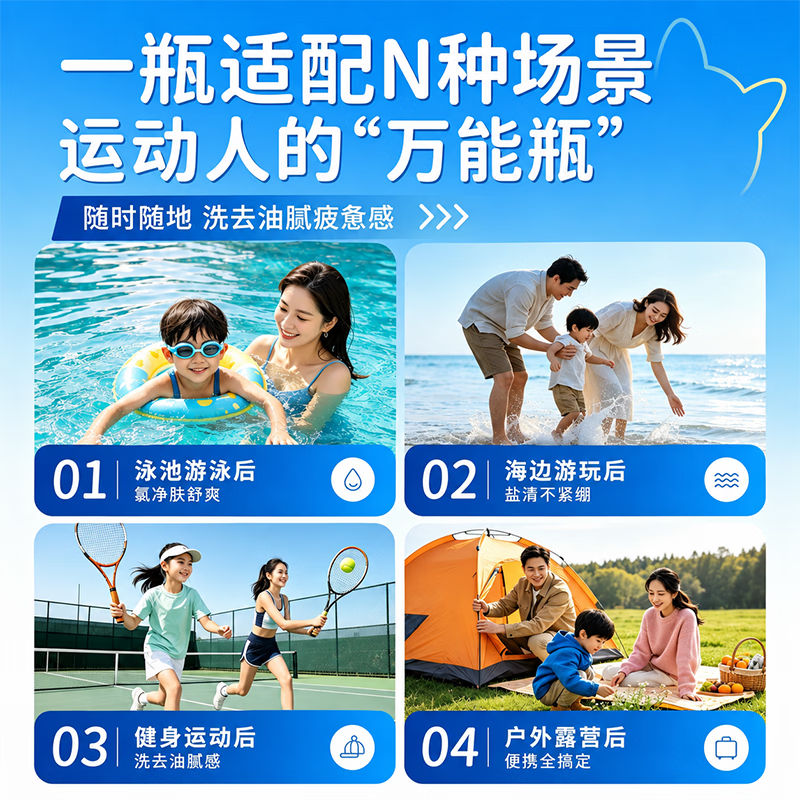 初蔓儿童男女孩青少年3-6-12-16岁专用游泳去除氯沐浴露洗发水二合一 【超值装套餐】洗发沐浴二合一250ml*2 【洗护用品】洗沐二合一TOP第1名