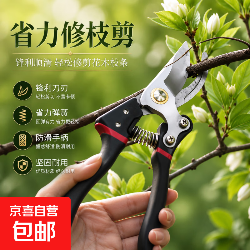 【月销过万】不锈钢修枝剪钢剪树剪子枝条剪花枝剪刀家用园林专用 精工精品-10倍耐用+黑武士款