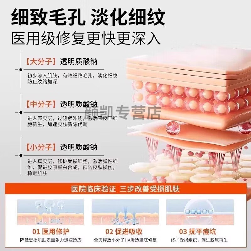 EOKK凝胶ROWY小橙管EOKT皮肤修护膏透明质皮肤祛痘膏祛痘印淡化坑 3盒(严重症状)