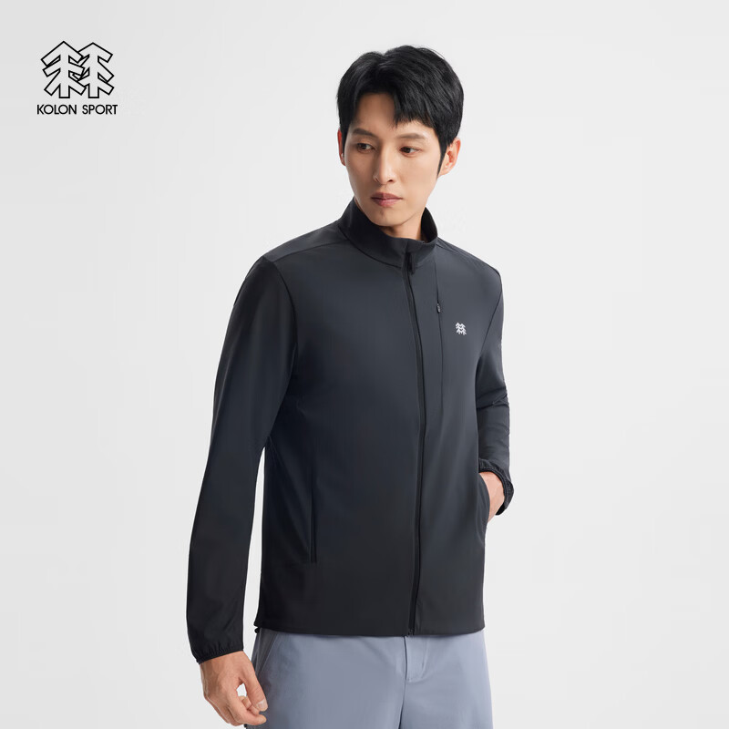 KOLON SPORTKOLONSPORT/可隆户外防晒衣 男士抗菌接触凉感UPF40+冷黑针织夹克