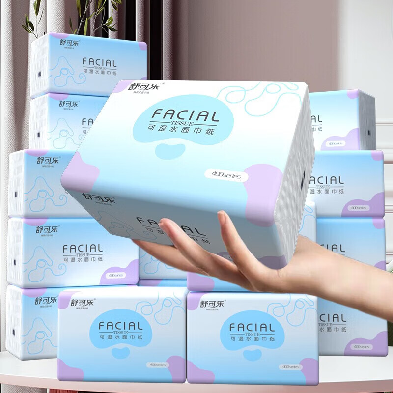 舒可乐 抽纸巾大包360张家用卫生纸巾餐巾纸抽面巾纸 4层 360张*1包