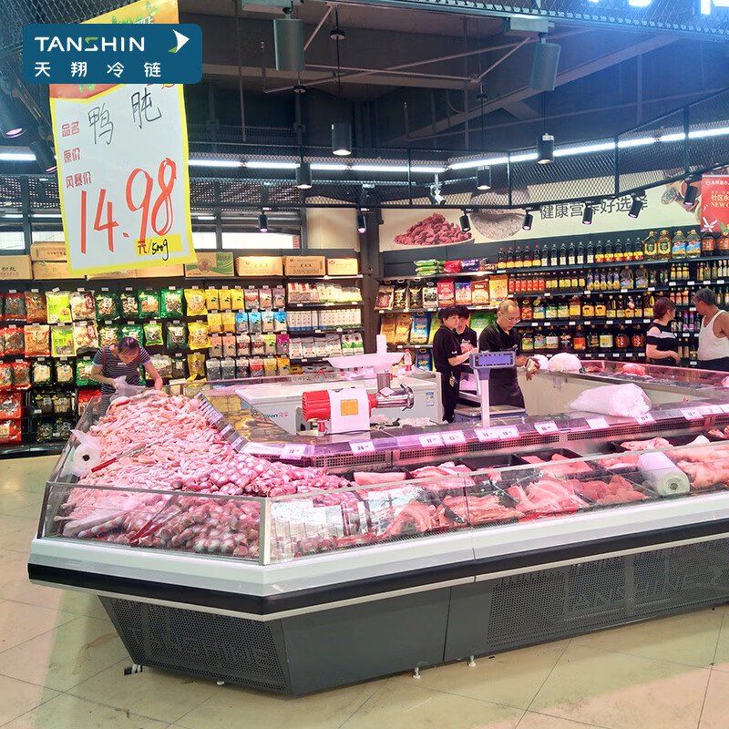 天翔冷链 鲜肉柜猪肉展示柜超市冷藏柜猪肉保鲜柜商用卧式冰柜生鲜