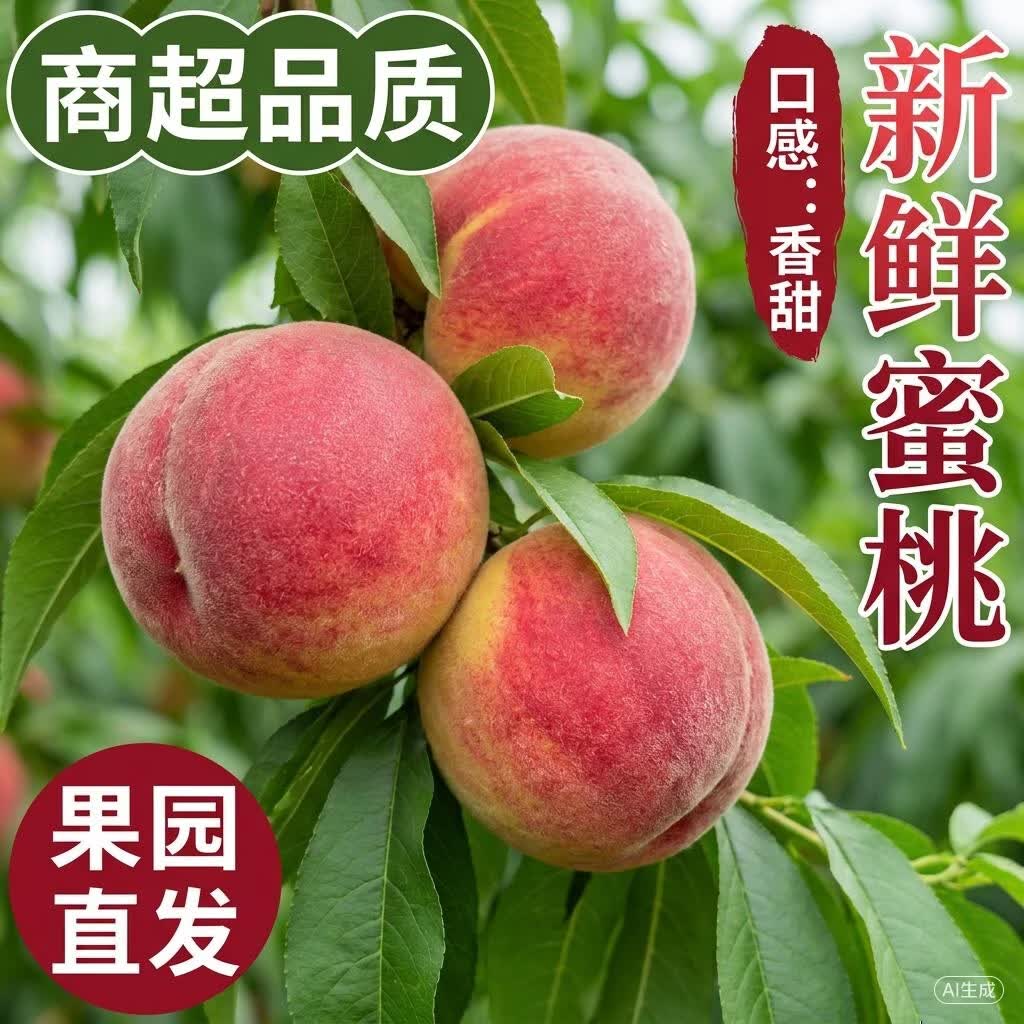 京世泽 山西水蜜桃 当季鲜桃水果毛桃子脆甜软硬两吃 【大份实惠9斤】净重8.5斤装