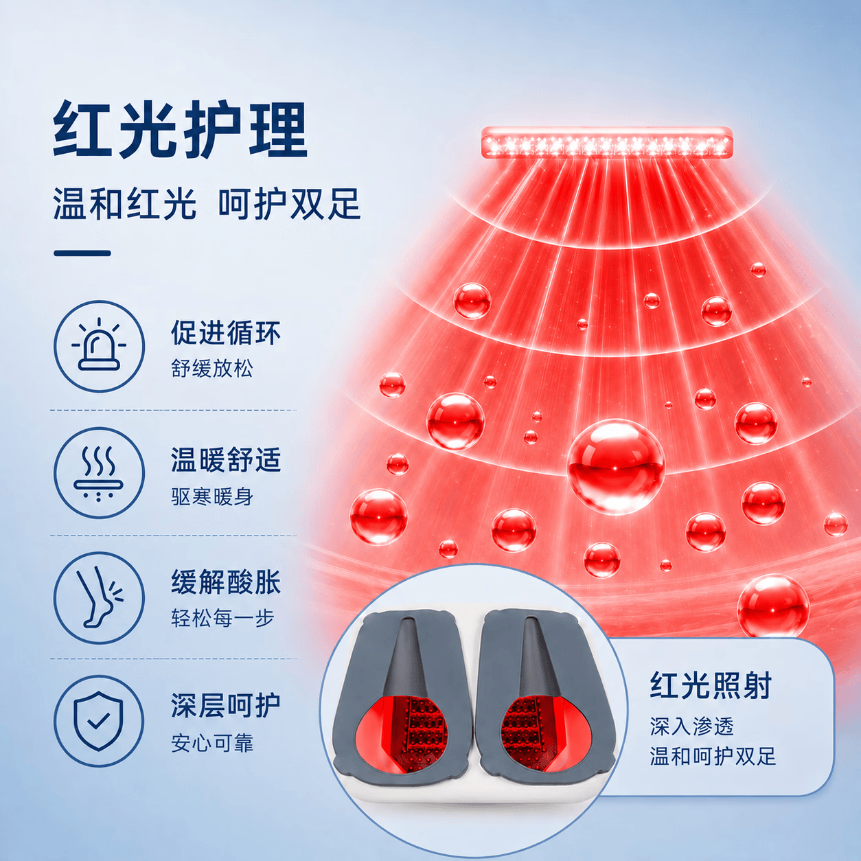 家倍护智能恒温空气泡脚桶懒人无水全自动新一代暖风加热按摩杀菌红光负离子家实用护理送长辈礼物足浴盆 高配款(硅胶/裤套+滚轮按摩+红光+桶杀菌+负离子