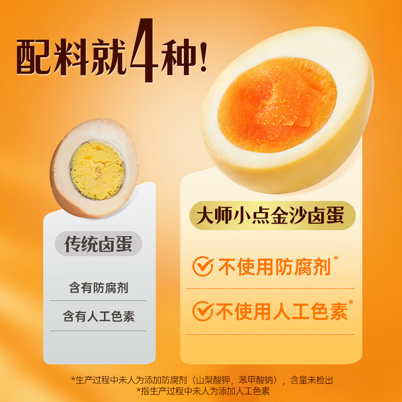 大师小点【黄天鹅旗下】【金沙卤蛋】 40g*6枚 儿童营养 减盐卤制 高蛋白