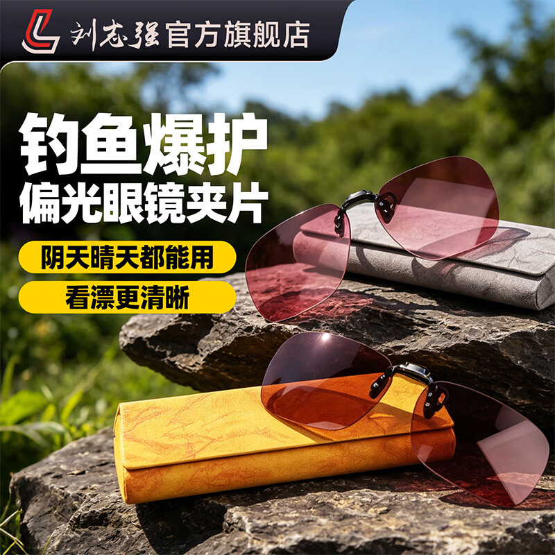 刘志强钓鱼看漂专用开车偏光眼镜夹片增晰近视老花眼墨镜男 小号 无规格
