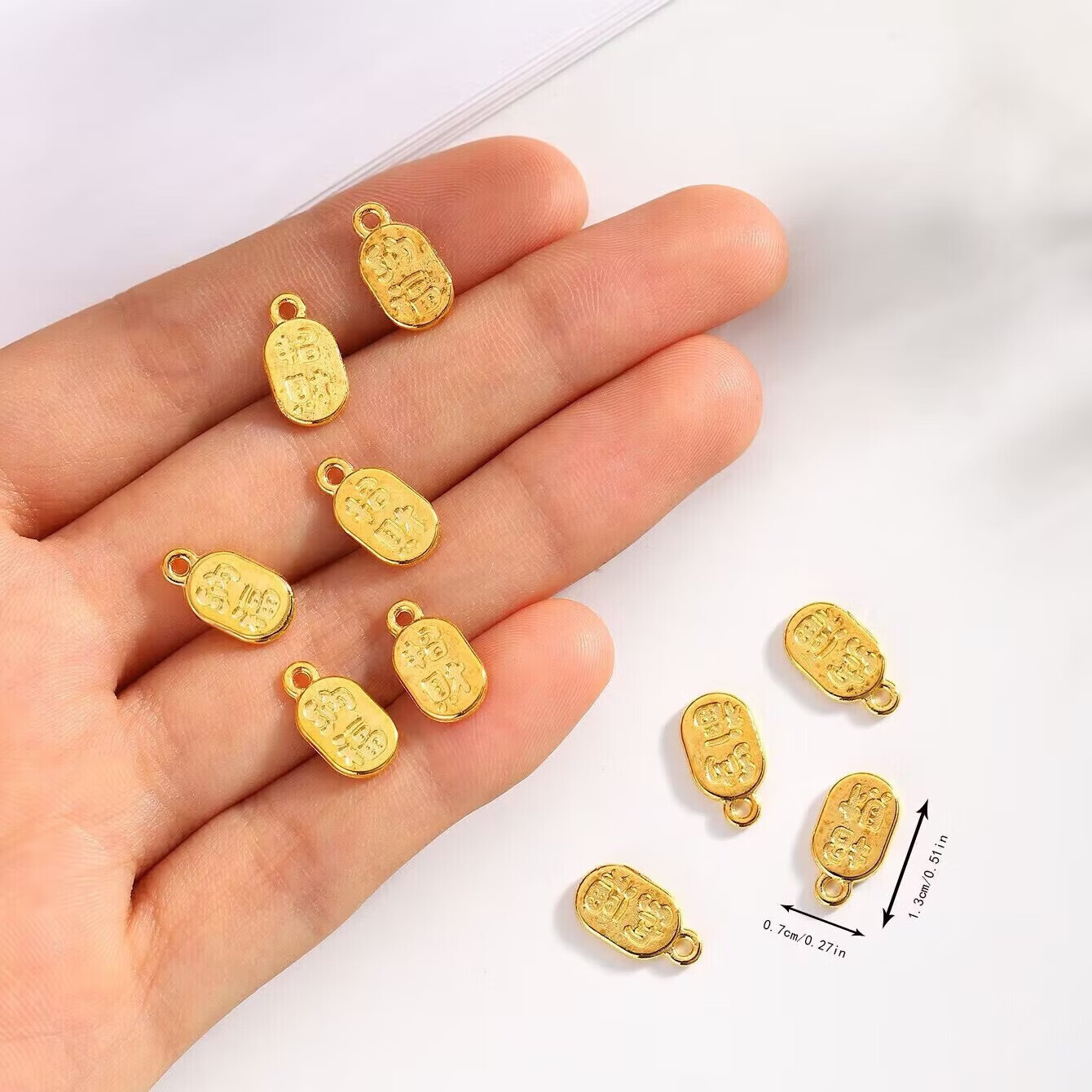 【甄选好物】耳机挂绳沙金如意葫芦吊坠项链手链配件配饰福禄如意挂件 葫芦随机*6(送挂绳*2)