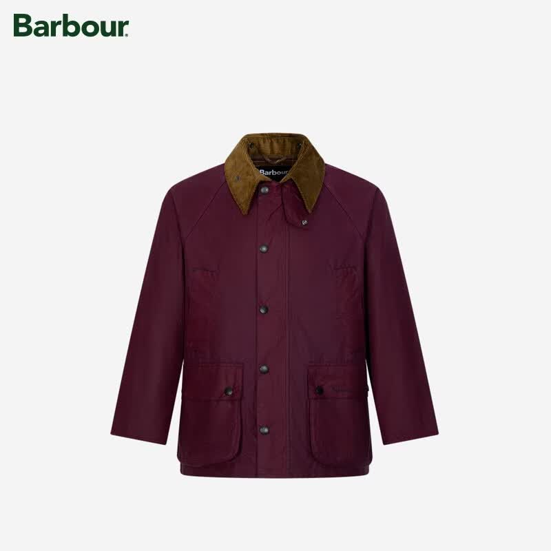 Barbour【明星同款】OS Bedale男女同款宽松油蜡夹克 MWX1679 酒红色 -xx69 L (38) 体重约140-150斤-宽松版型