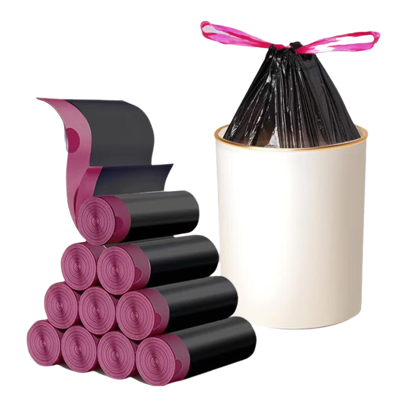 洁成抽绳垃圾袋免撕15卷45*45cm*225只1丝加厚手提厨余家用厨房 加厚|免撕抽绳45*45cm*225只*1箱