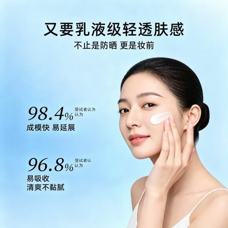 小白管防晒霜户外高倍隔离清爽水润清透防晒乳防水防汗面部遮瑕 小白管防晒霜50ml一支装【送香水小样】