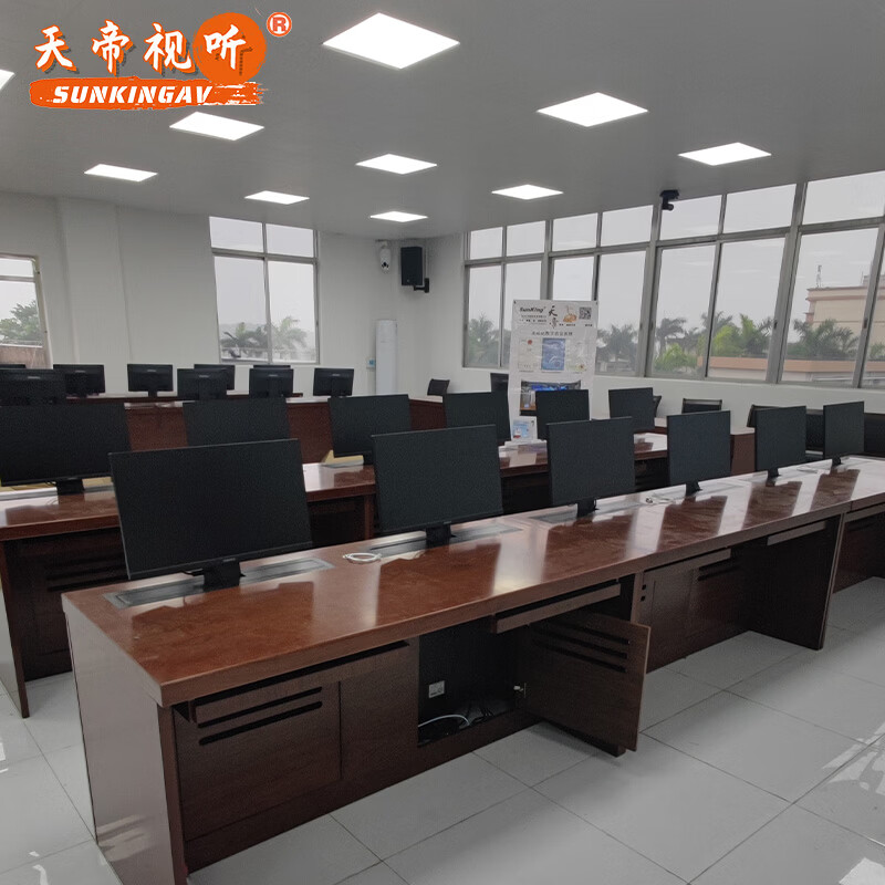 天帝视听无纸化会议系统液晶屏升降器办公隐藏式电脑桌面显示屏升降器会议室无纸化会议超薄降触摸一体机 SK-24