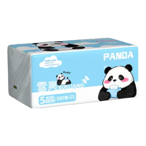 雪亮500张大包抽纸优等品5层加厚纸巾大尺寸面巾纸餐巾纸可湿水卫生纸 5层 500张*12包